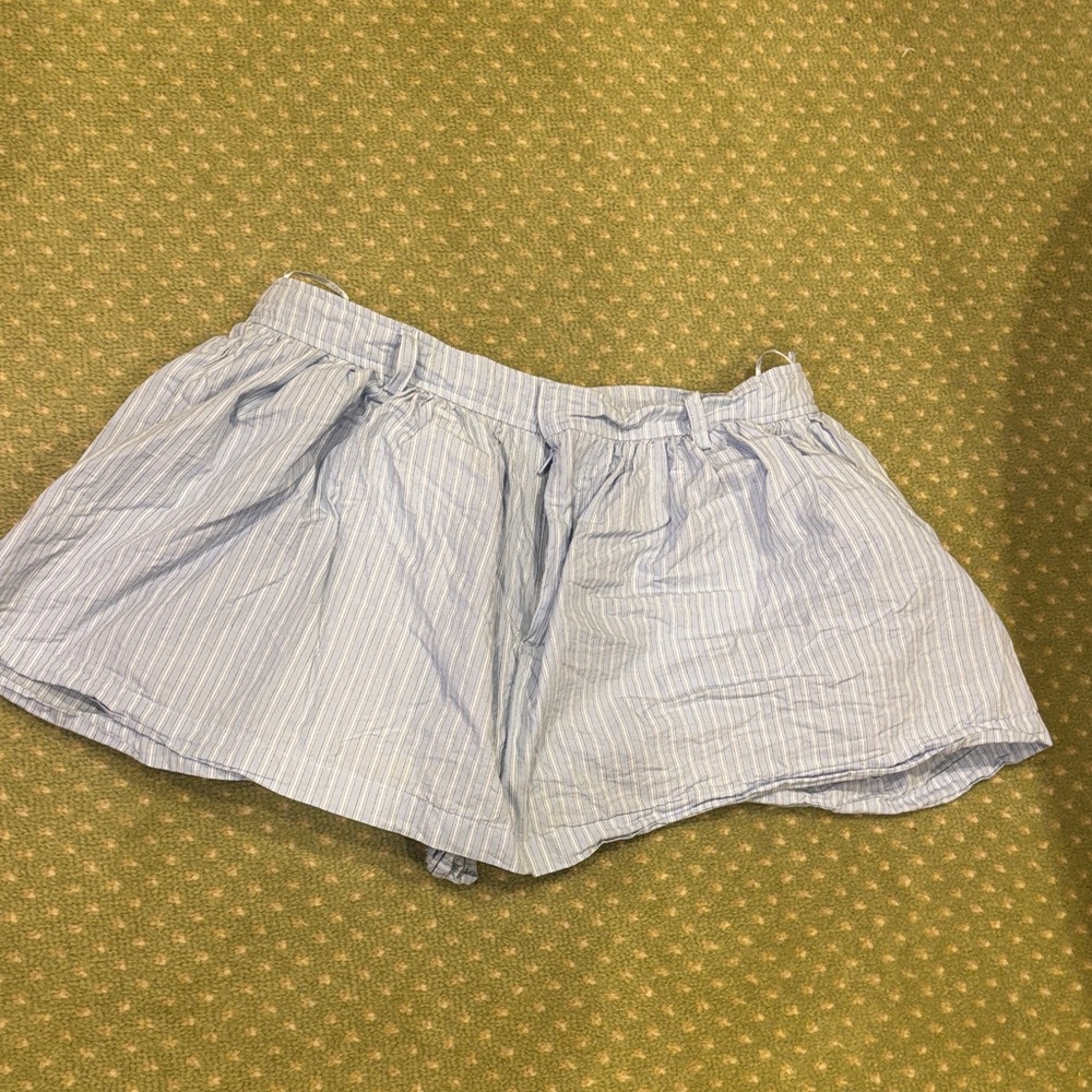 Women's Light Blue Striped Skirt Zara